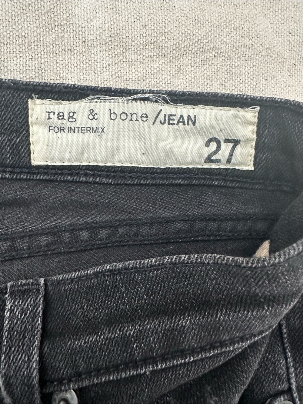 rag & bone / JEAN for Intermix Skinny Jeans Size 27 Black Distressed - Picture 2 of 16